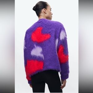 Zara BRUSHED EFFECT KNIT CARDIGAN